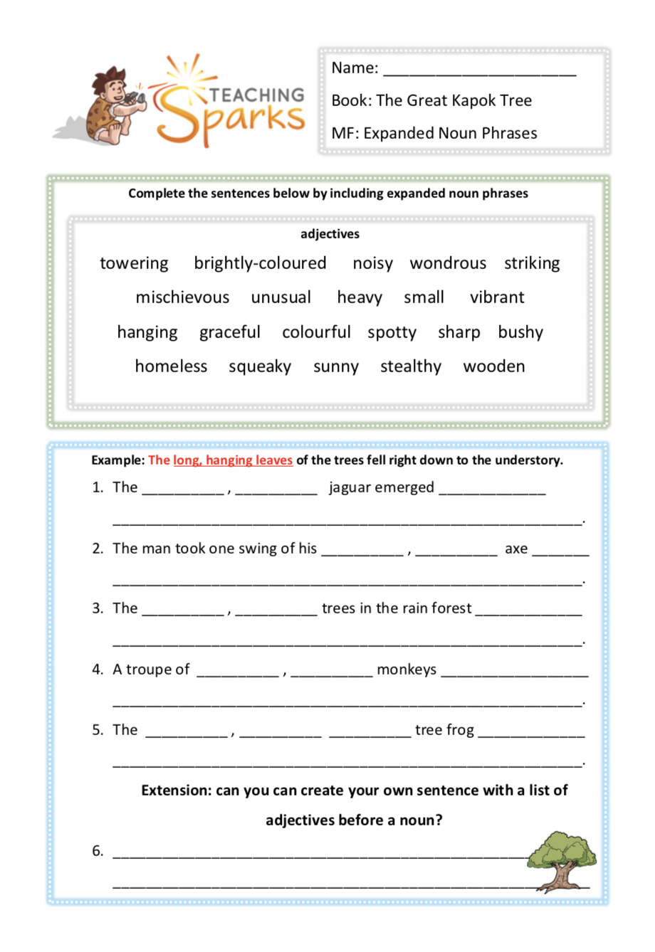 Noun Phrases Ks2 Worksheets