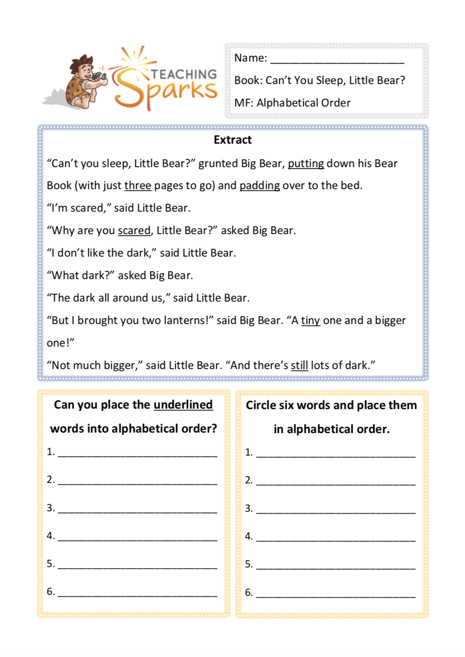 Can't You Sleep Little Bear? | Teaching Resources KS1 | Reception | Year 1
