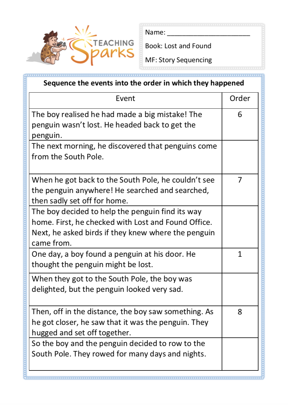 Lost and Found Teaching Resources KS1 | Reading Resoures Year 1 Year 2