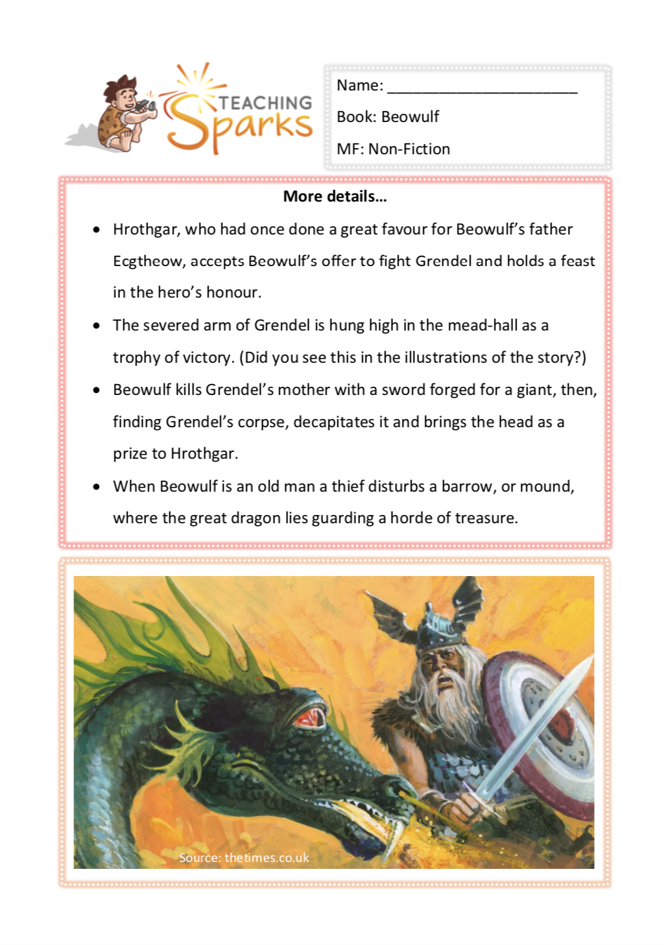 beowulf homework ks2