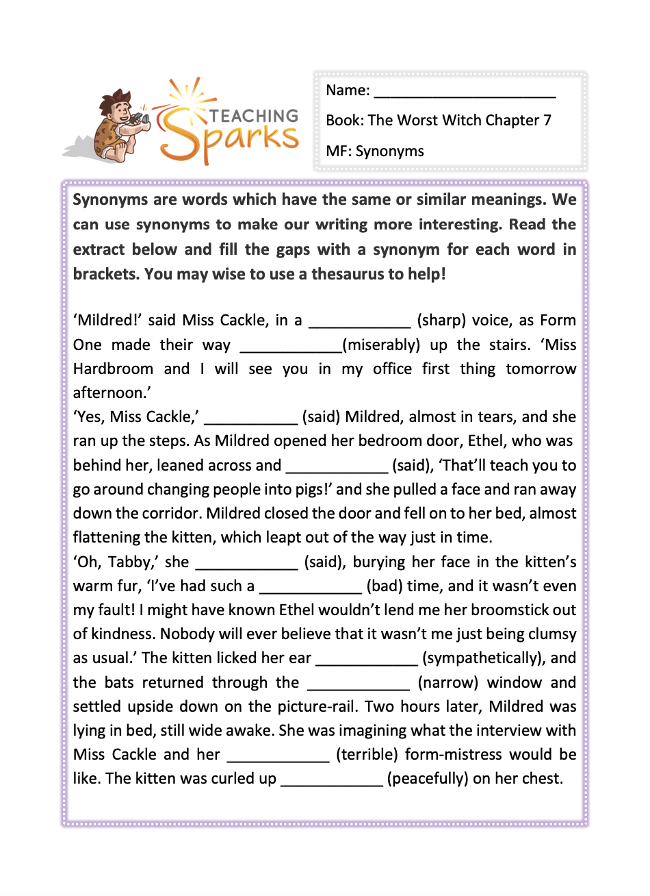 The Worst Witch Comprehension Reading Resources KS2