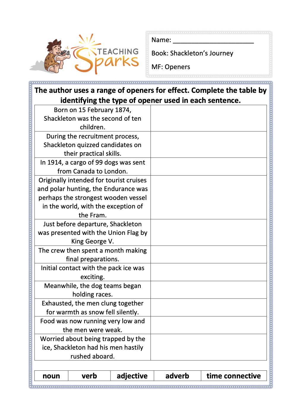 shackleton's journey english planning ks2