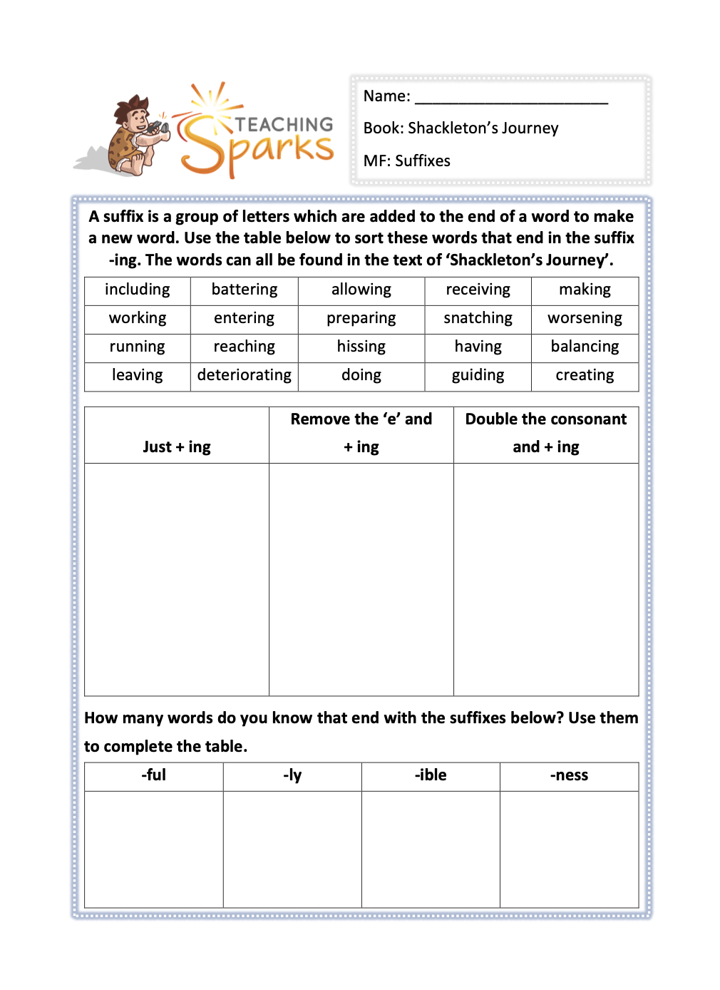 shackleton's journey year 4 planning