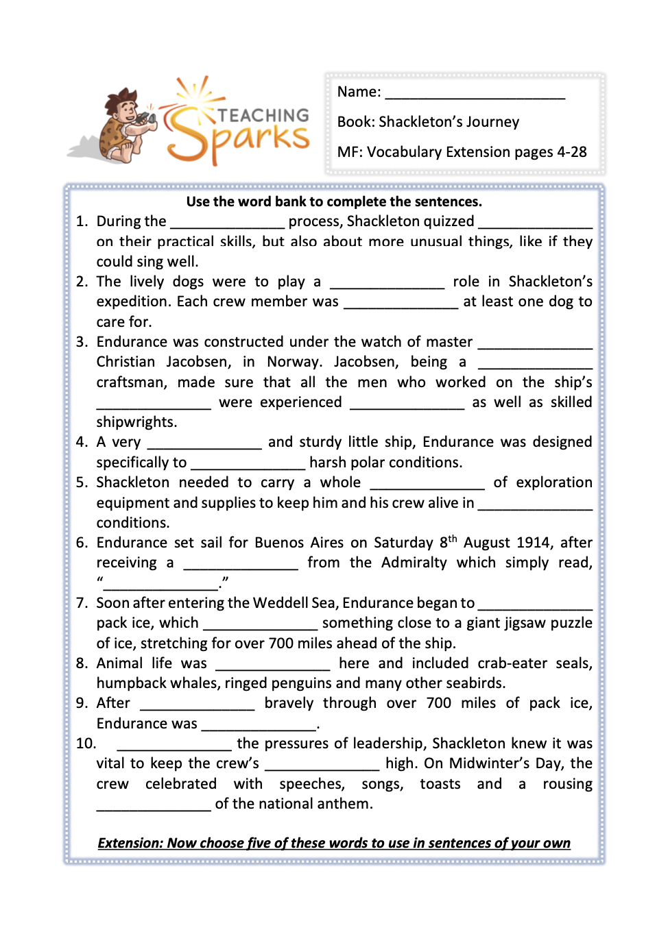 shackleton's journey guided reading planning